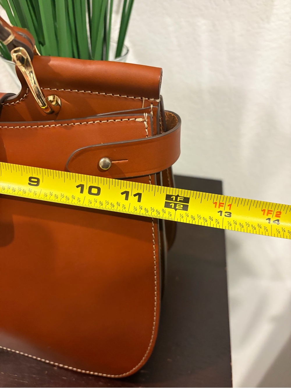 Dooney & Bourke Saddle Brown Leather Top-Handle Satchel - Picture 6 of 7